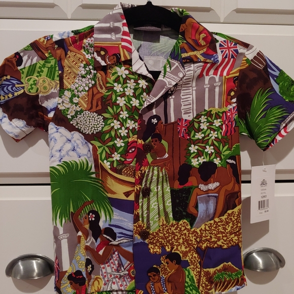 Iolani boy's Aloha shirt Kamehameha vintage print BABY LUAU - Picture 3 of 16